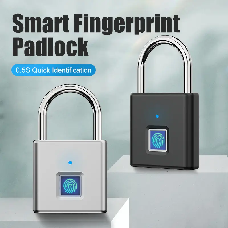Smart Fingerprint Padlock USB Rechargeable Biometric Lock