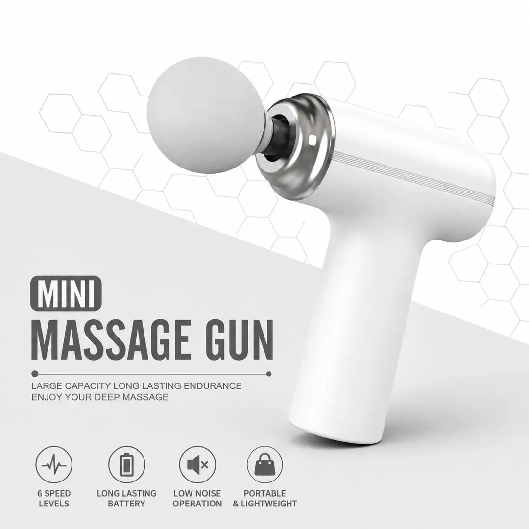 Mini Massage Gun Deep Tissue Muscle Massager | Portable Handheld Percussion Massager | Rechargeable