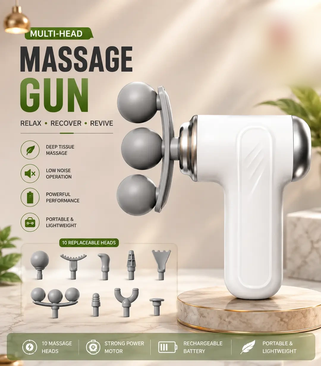 Portable Rechargeable Fascial Massage Gun