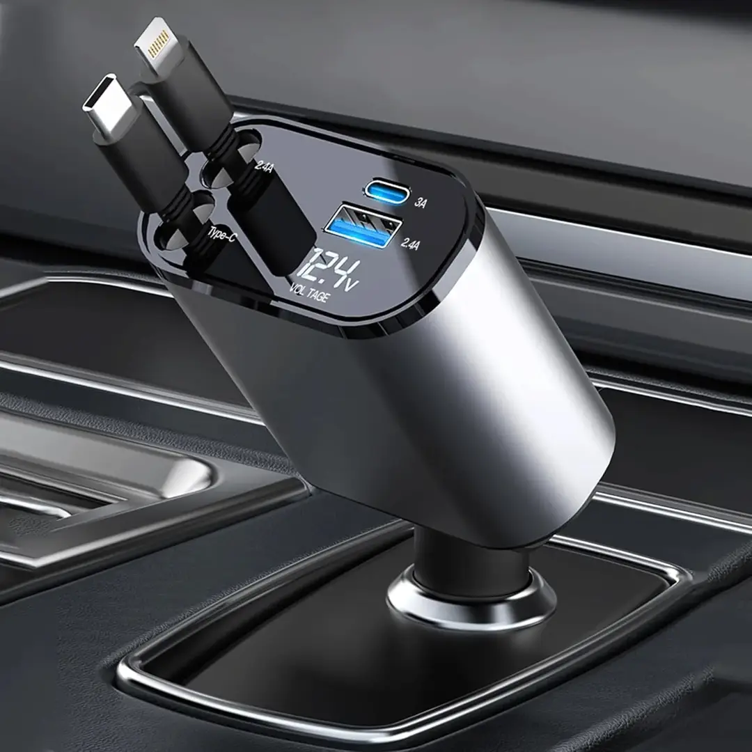 3 in 1 Car Charging Adapter 120WATT FAST charging
